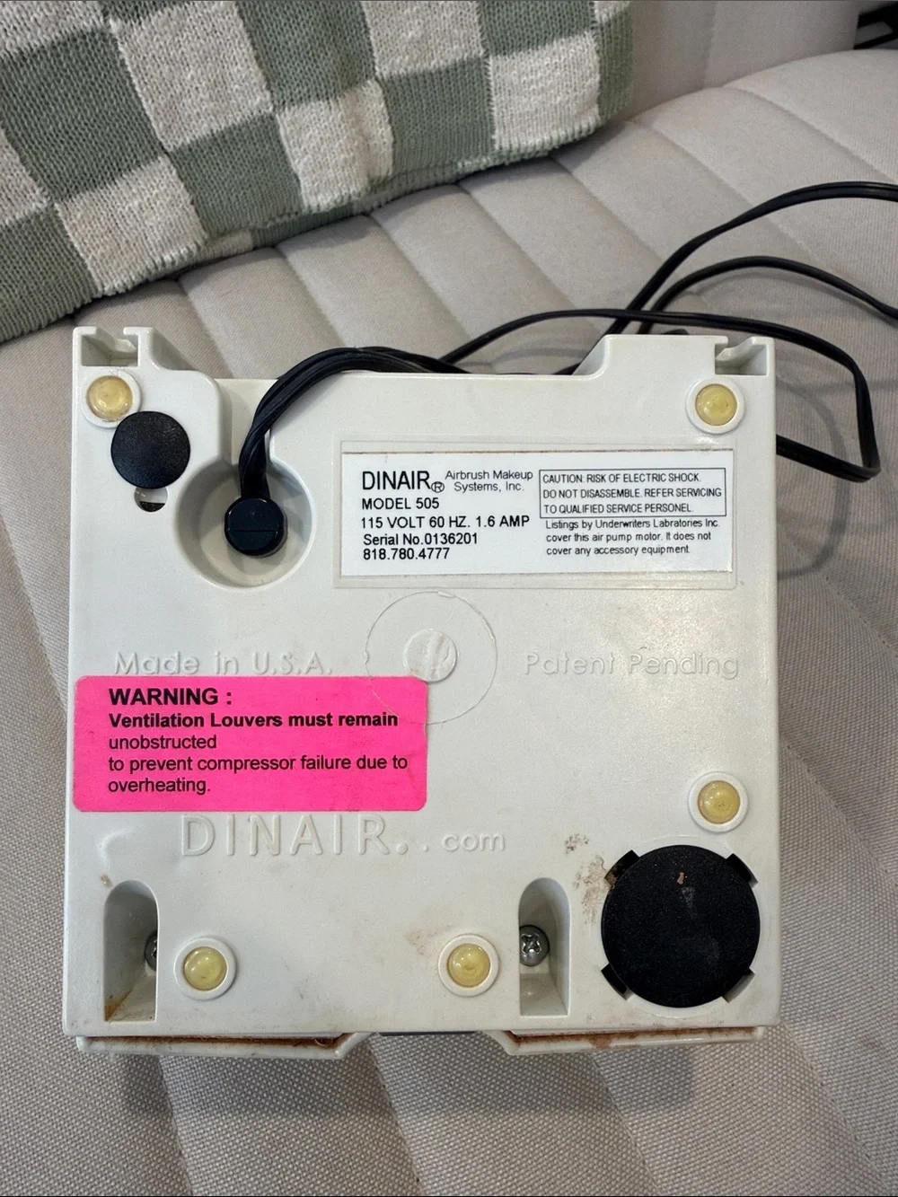 DINAIR White Airbrush Compressor